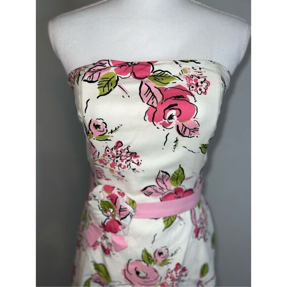 New! Women’s Floral Fit & Flare White/Pink Midi Dress 4 - Picture 4 of 13